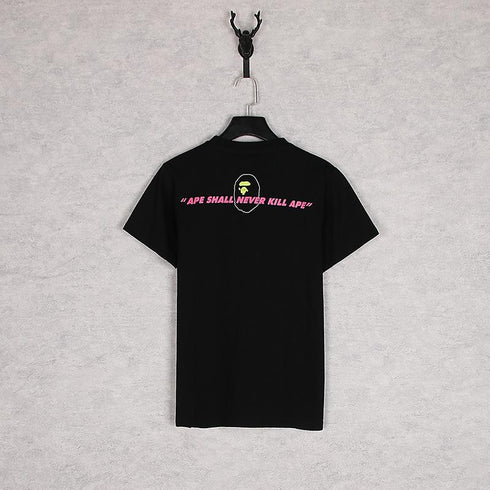 Bathing Ape T-Shirt Summer Pink Letter Print Short-Sleeve T-shirt