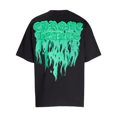 Chrome Heart T Shirts Croix Flame Sanskrit Embroidery Printed T-Shirt Fashion Short Sleeve