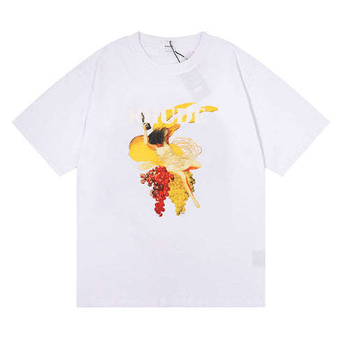 Rhude T-shirt Micro Label Alphabet Art Abstract Short Sleeve T-shirt