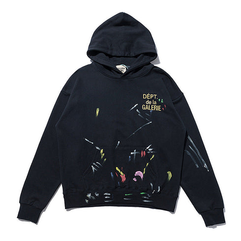 Gallery Dept Hoodie Paint-Splashing Style Graffiti Painted Sweater
