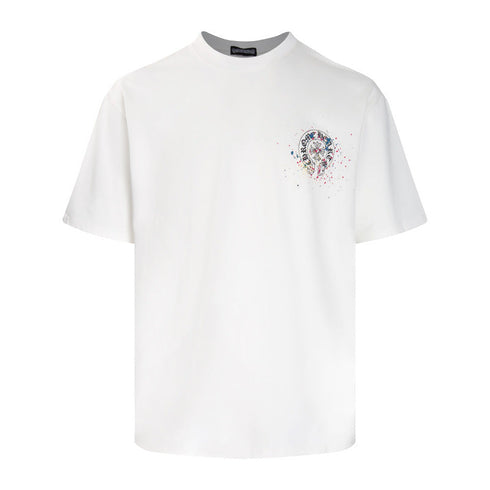 Chrome Heart T Shirts Summer Horseshoe Print Short Sleeve T-Shirt