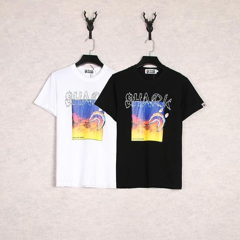 Bathing Ape T-Shirt Tiger Head Shark Head Casual Loose Short Sleeves T-shirt