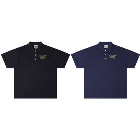 Gallery Dept T-Shirt Alphabet Slogan Lapel Short Sleeve Polo Shirt