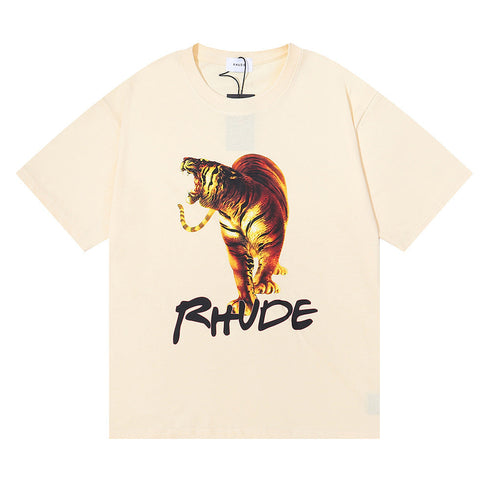 Rhude T-shirt Los Angeles, Tiger high definition print short sleeve T-shirt