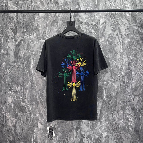 Chrome Heart T Shirts Croix Summer Trend Brand Short Sleeve Street