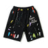Gallery Dept Shorts Hand Painted Graffiti Ink Splashed Alphabet Casual Shorts