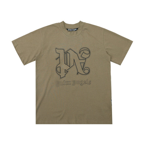 Palm Angels T-shirt Embroidered Letter Logo Short Sleeve T-shirt