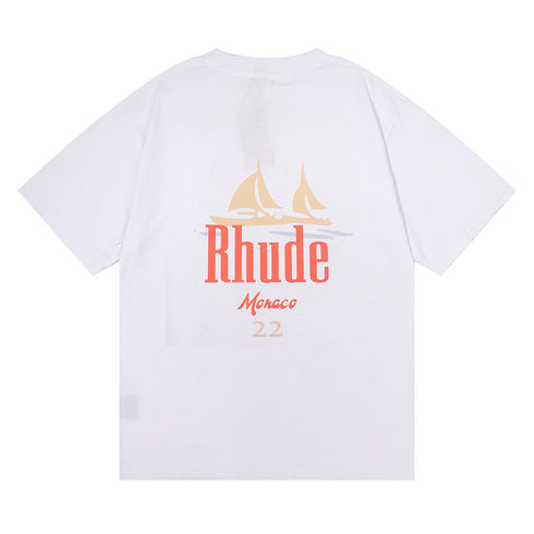Rhude T-shirt Los Angeles RHUDE Sailing Letter Print Short Sleeve T-shirt