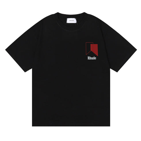 Rhude T-shirt Micro Standard Geometric Square Color Matching Printed Short Sleeve T-shirt