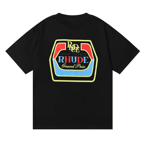 Rhude T-shirt Micro Label Wheat Ear Letter Print Short Sleeve T-shirt