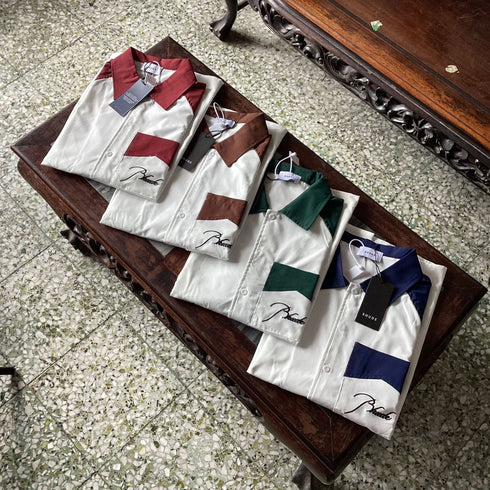 Rhude T-shirt Pocket Letter Embroidery Color Matching Short Sleeve Shirt