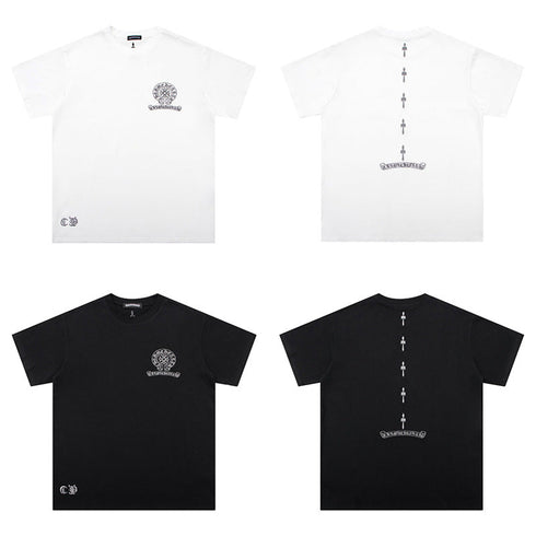 Chrome Heart T Shirts Cross Color Printed Short Sleeve T-Shirt