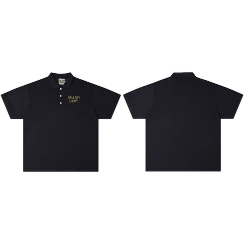 Gallery Dept T-Shirt Alphabet Slogan Lapel Short Sleeve Polo Shirt