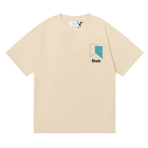 Rhude T-shirt Micro Standard Geometric Square Color Matching Printed Short Sleeve T-shirt