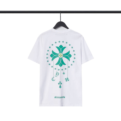 Chrome Heart T Shirts Cross Casual Loose Cotton Crew Neck T-Shirt