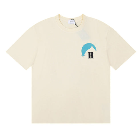 Rhude T-shirt Sunset Classic Alphabet Print Short Sleeve T-shirt
