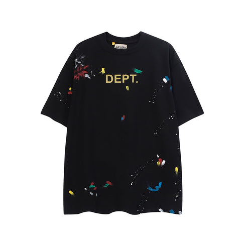 Gallery Dept T Shirts Splashed Ink Printing Loose Short Sleeve Base Lining