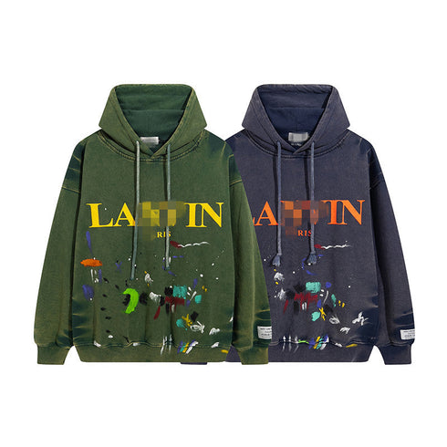 Gallery Dept Hoodie Hand Painted Graffiti Washed Hooded Sweater