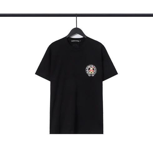 Chrome Heart T Shirts Croix Cross Leather Printed Short Sleeve T-Shirt