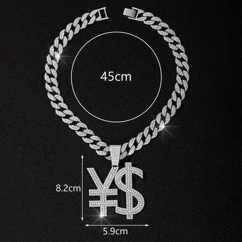 Money Symbol Pendant + Cuban Chain