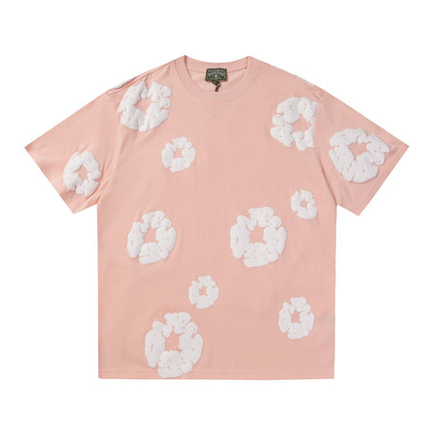 Denim Tears Outfit:T-shirt/Shorts (Separate Purchase Options) Puff Print Short Sleeve T-shirt Loose Couple Shorts Suit