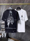 Chrome Heart T Shirts Sanskrit Half Sleeve Crew Neck Short Sleeve Casual