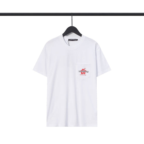 Chrome Heart T Shirts CH Flower Sanskrit Casual Short Sleeve T-Shirt Loose