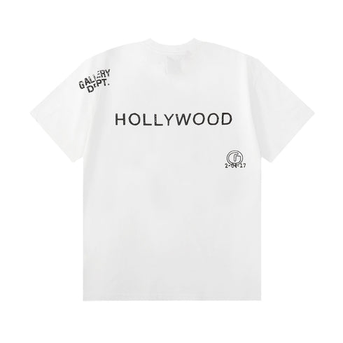 Gallery Dept T-Shirt Alphabet Slogan Printed Retro Washed Short Sleeve T-Shirt