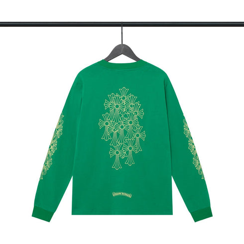 Chrome Heart Hoodie ch Green Phantom Group Cross Letter Print