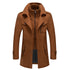 VVS Chic Men's Wool Double Collar Trench Coat