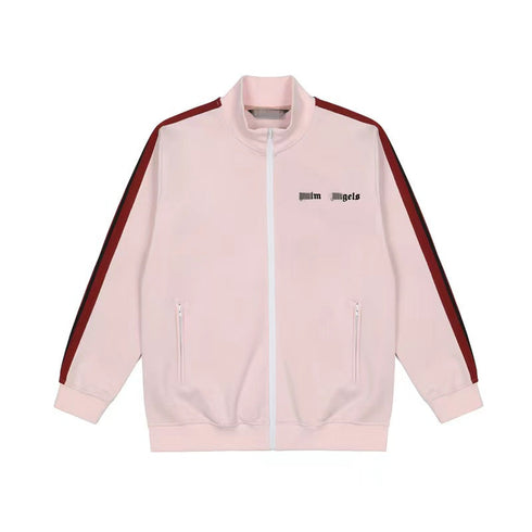 Palm Angle Sweatshirt Palm Angels Black and White Striped Stand Collar Jacket Men and Women Loose Sports
