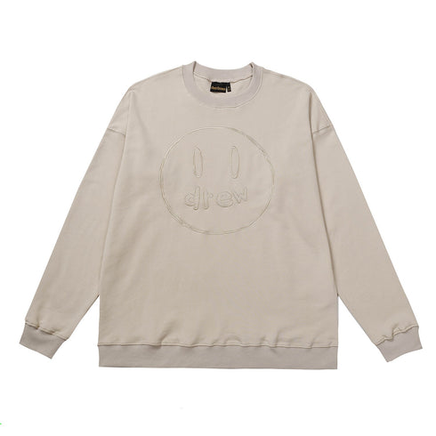 Drew House Sweatshirts Unisex Sketch Smiley Face Crew Neck Sweatshirts