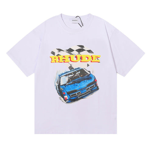 Rhude T-shirt Micro Label Alphabet Racing Print Short Sleeve T-shirt