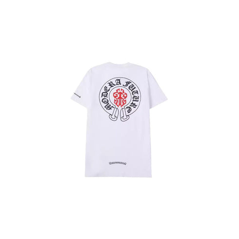 Chrome Heart T Shirts Croix Cross Color Leather Printed Short Sleeve T-Shirt