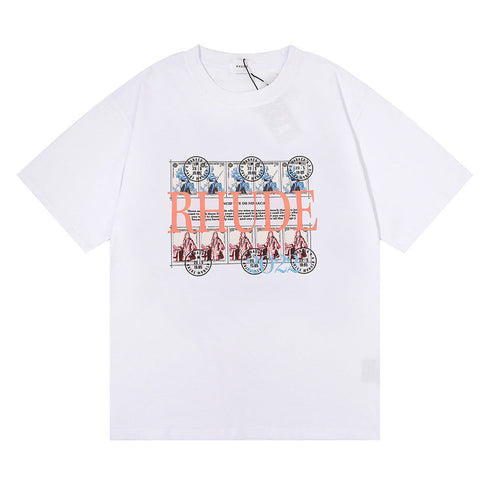 Rhude T-shirt Stamp Seal Coconut Tree Print Short Sleeve T-shirt