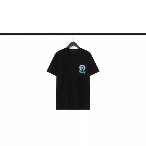Chrome Heart T Shirts Sanskrit Cross Print Embroidery Loose Short Sleeve T-Shirt