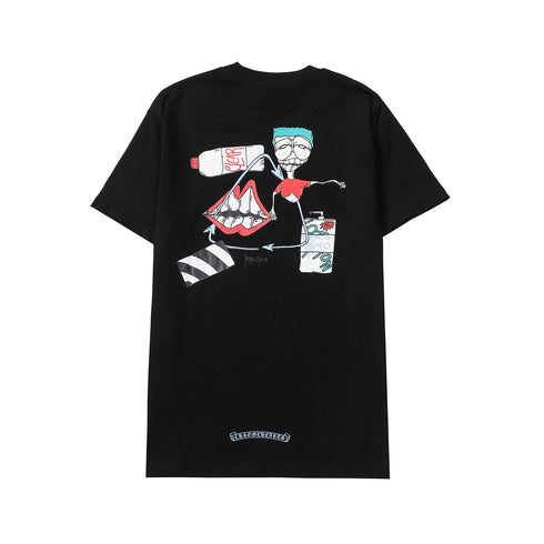 Chrome Heart T Shirts Crowe Summer Short Sleeve Hip Hop Men's and Women's T-Shirts