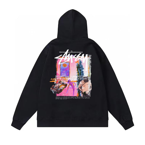 Stussy Hoodie Fall/Winter Fleece Hooded Sweater