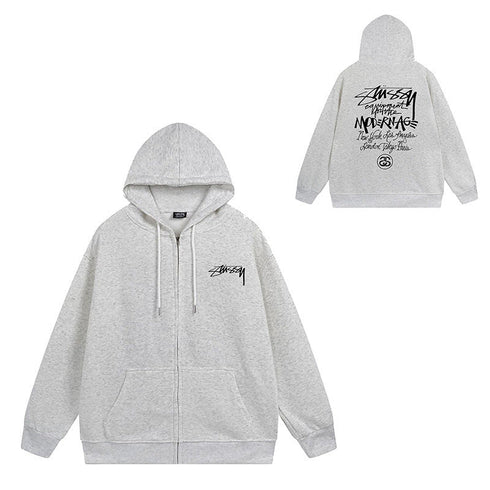 Stussy Hoodie Zip Cardigan Hooded Sweater