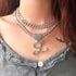 Custom Initial Cuban Heart Pendant Necklace + FREE Tennis Chain