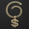 Dollar Sign Iced Out Cuban Pendant Necklace