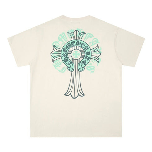 Chrome Heart T Shirts Cross Print Short Sleeve T-Shirt Loose