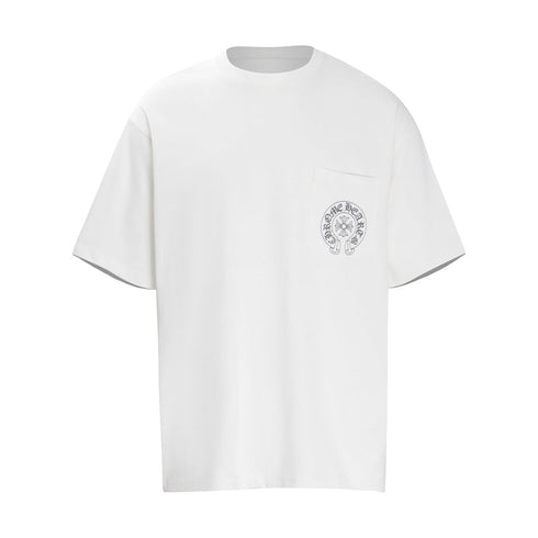 Chrome Heart T Shirts Summer Horseshoe Cross Print Short Sleeve T-Shirt