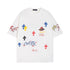 Chrome Heart T Shirts Cross Print Sanskrit Hand Painted Graffiti Short Sleeve T-Shirt