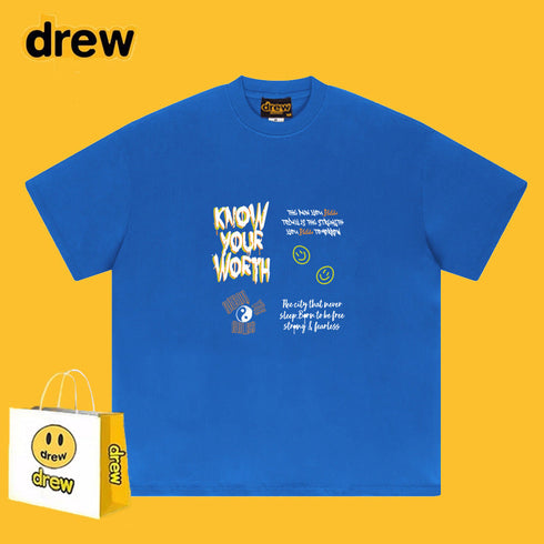 Drew T-shirts T-shirt Short Sleeve Loose round Neck Short Sleeve