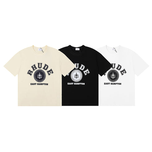 Rhude T-shirt Micro Label Letter Pattern Printed Short Sleeve T-shirt