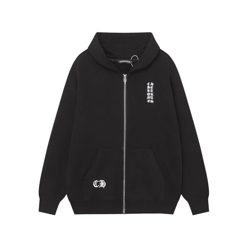 Chrome Heart Hoodie Chrome Heart Sanskrit embroidered hooded sweater cardigan