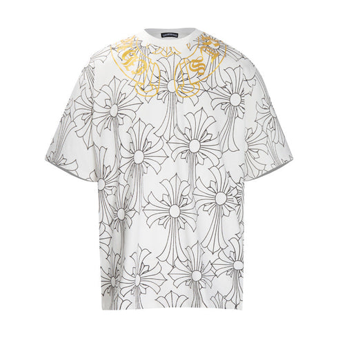 Chrome Heart T Shirts Croatian Horseshoe Full Cross Sanskrit Short Sleeve