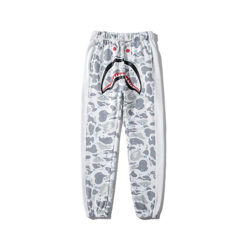 Bathing Ape Pant Shark Head Print Luminous Starry Sky Trousers Men's and Women's Casual Pants Sweatpants