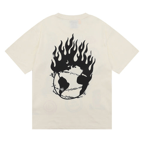 Gallery Dept T Shirts Hip Hop Skull Design Printed Short Sleeve